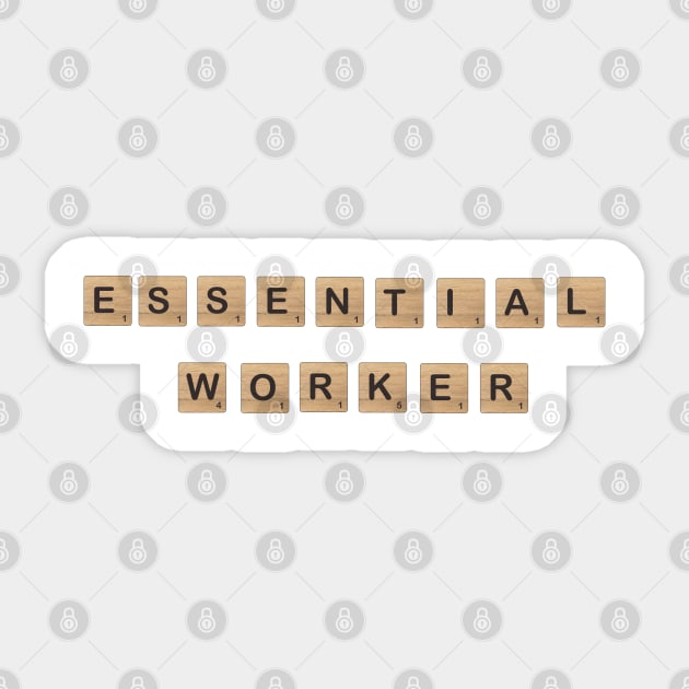 Essential Employee Worker Scrabble Sticker by nekople